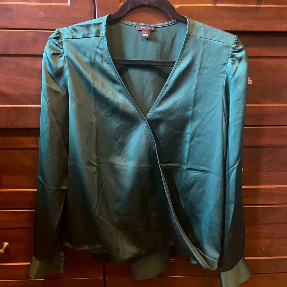 Satin long sleeve blouse